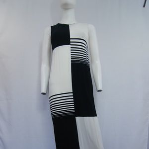 Sugar Lips Black And White Long Stretch Dress